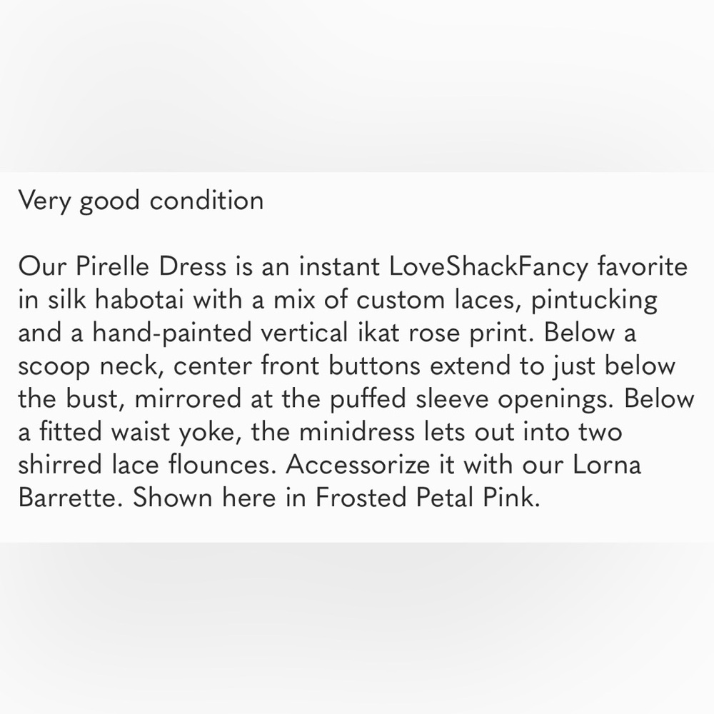 Love Shack Fancy Pirelle dress in frosted petal pink. Size 8. - Picture 11 of 11